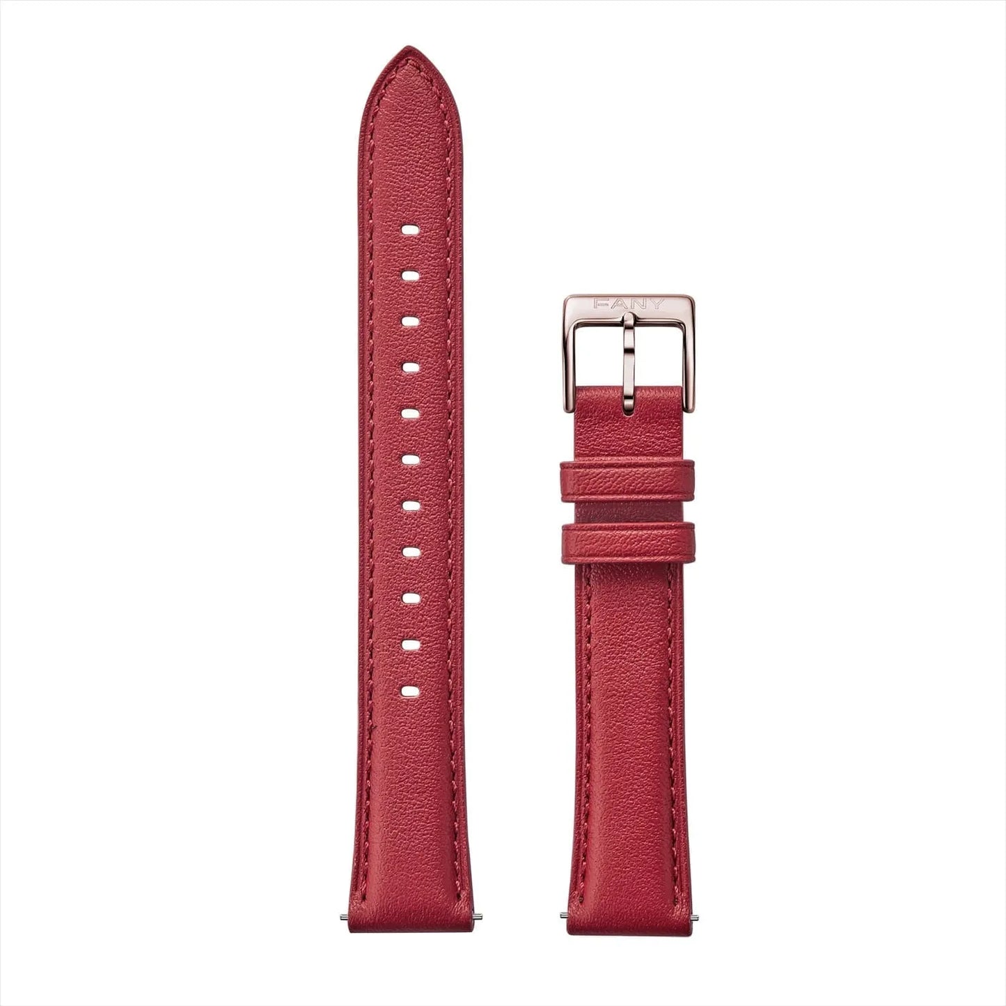 16 mm Burgundy Red Quick Release Leather Band