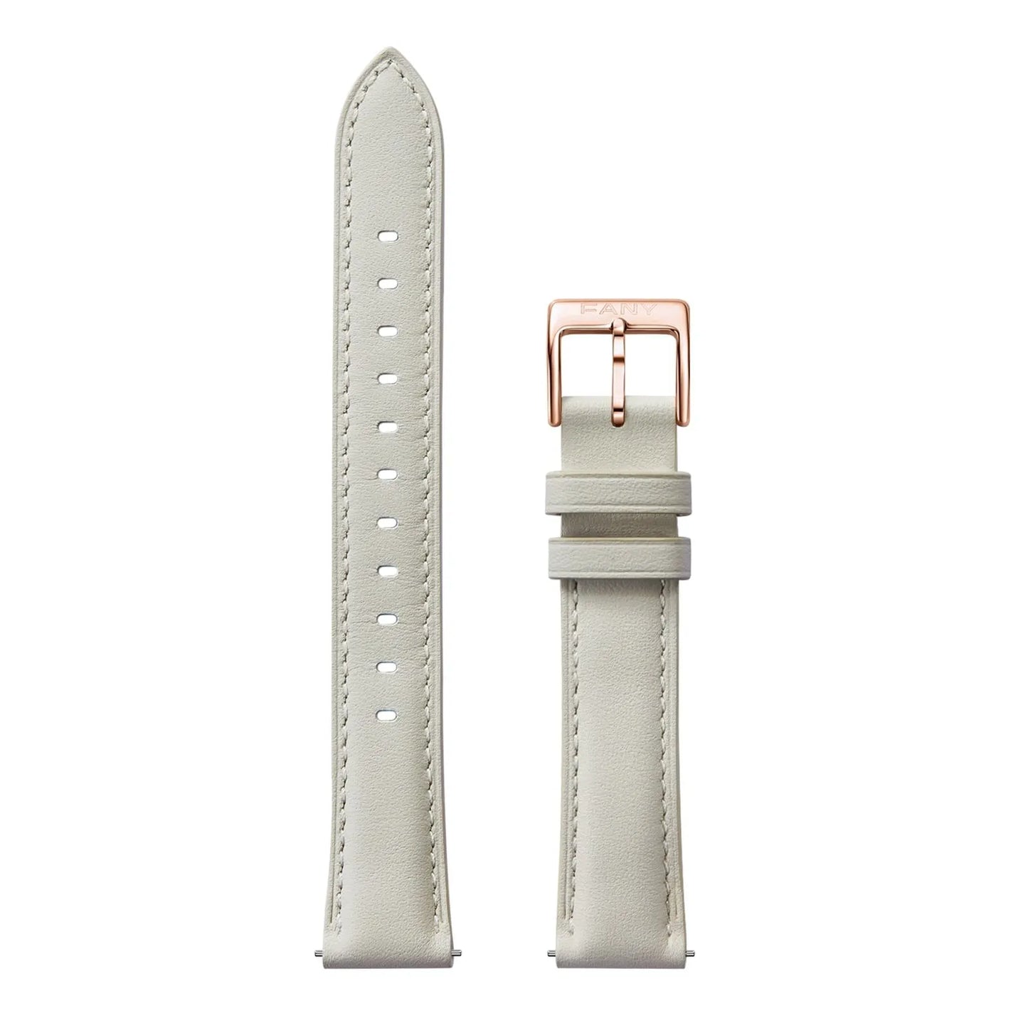 16 mm Moonlight Gray Quick Release Leather Band