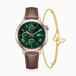 FANY Luna Leather Smartwatch & Butterfly Bracelet Gift Set