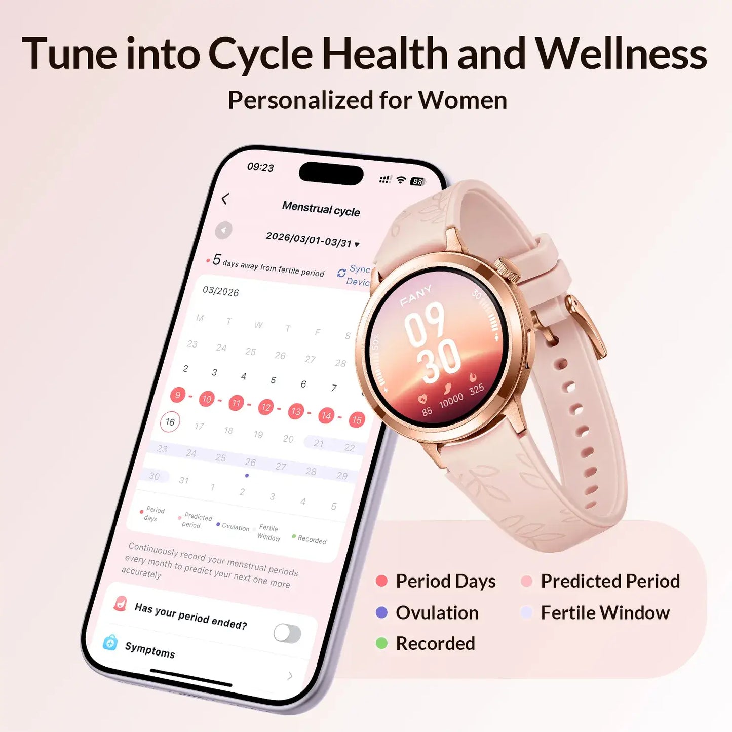 FANY Luna Stylish Silicone Smartwatch for Women