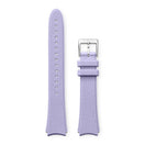 16 mm Quick Release Leather Band in lavender silicone with leaf design and metal buckle.