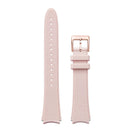 16 mm Quick Release Leather Band in soft pink silicone with rose gold buckle and floral pattern.