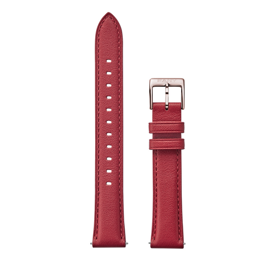 16 mm Burgundy Red Quick Release Leather Band