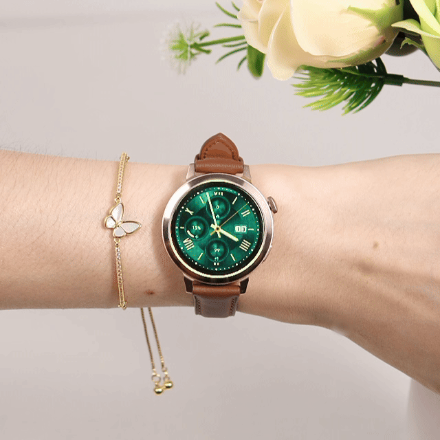 FANY Luna Leather Smartwatch & Butterfly Bracelet Gift Set
