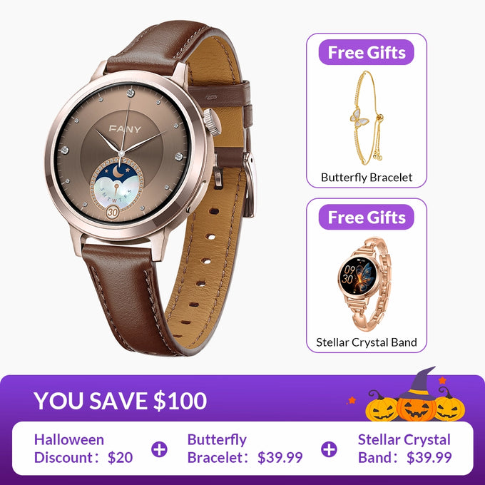 FANY Luna Leather Small Smartwatch for Women