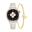 FANY Luna Leather Smartwatch & Butterfly Bracelet Gift Set