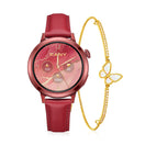 FANY Luna Leather Smartwatch & Butterfly Bracelet Gift Set