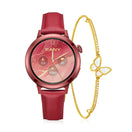 FANY Luna Leather Smartwatch & Butterfly Bracelet Gift Set